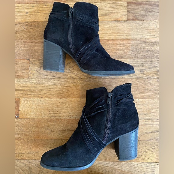 Coolway Leather Fringe Boots Size 40 Ankle Boots Heel Size 9 - Picture 3 of 6